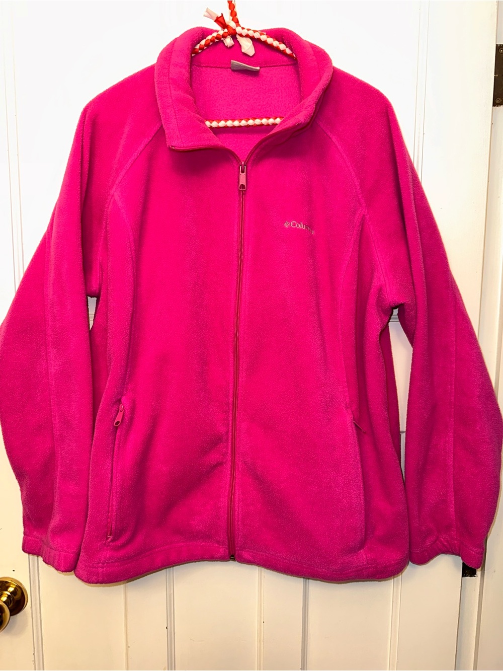 Columbia 2X Hot Pink Full-Zip Fleece Jacket